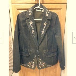 Apostrophe Ladies Beautiful Denim Floral Embroidered Jacket